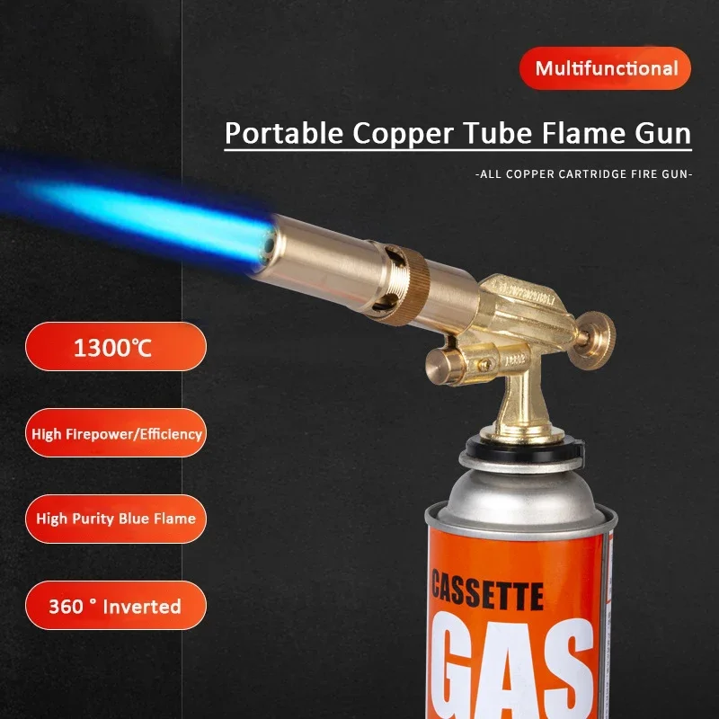 

Portable Copper Welding Gas Torch Butane Burner Flame Gun Outdoor Camping BBQ Flamethrower Welding Equipment Kitchen Lighter