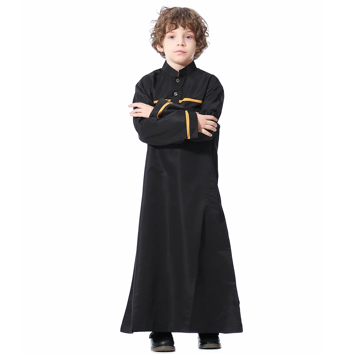 New Dubai Arab Muslim Kids Boys Clothes Abaya Caftan Robes Islamic Ramadan Clothing Oman Arabic Qatar Child Kaftans Costumes