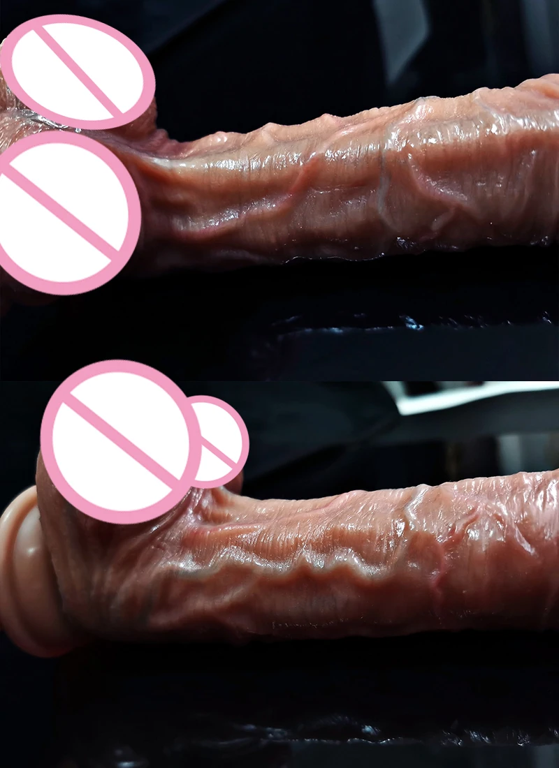 Realistic Silicone Dildo with Suction Cup for Women - Lifelike Masturbator with Testicles