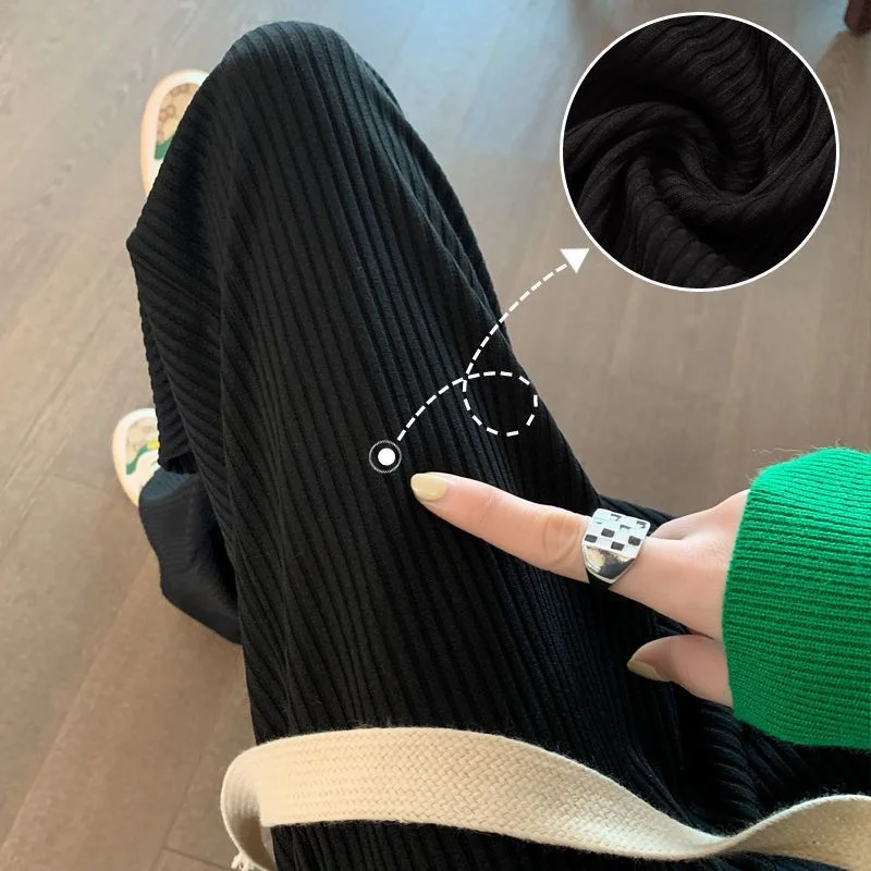 Fashion Simple Commuting Versatile Plus Size Women's Lce Silk Pendant Straight Leg Pants Thin Versatile Casual Floor Towers Wome