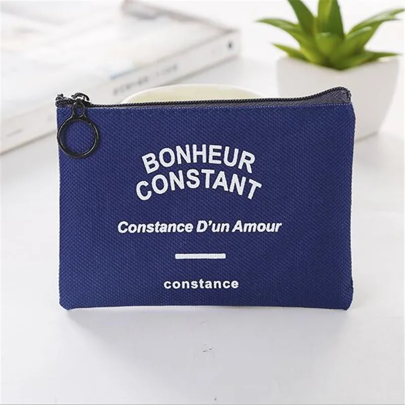 Unisex Canvas Letter Coin Bag Purse Women Stripe Coin Money Card Holder Wallet Case Zipper Key Storage Pouch For Kid Girl Gift coin purse women wallet card wallet coin wallet change bag card holders