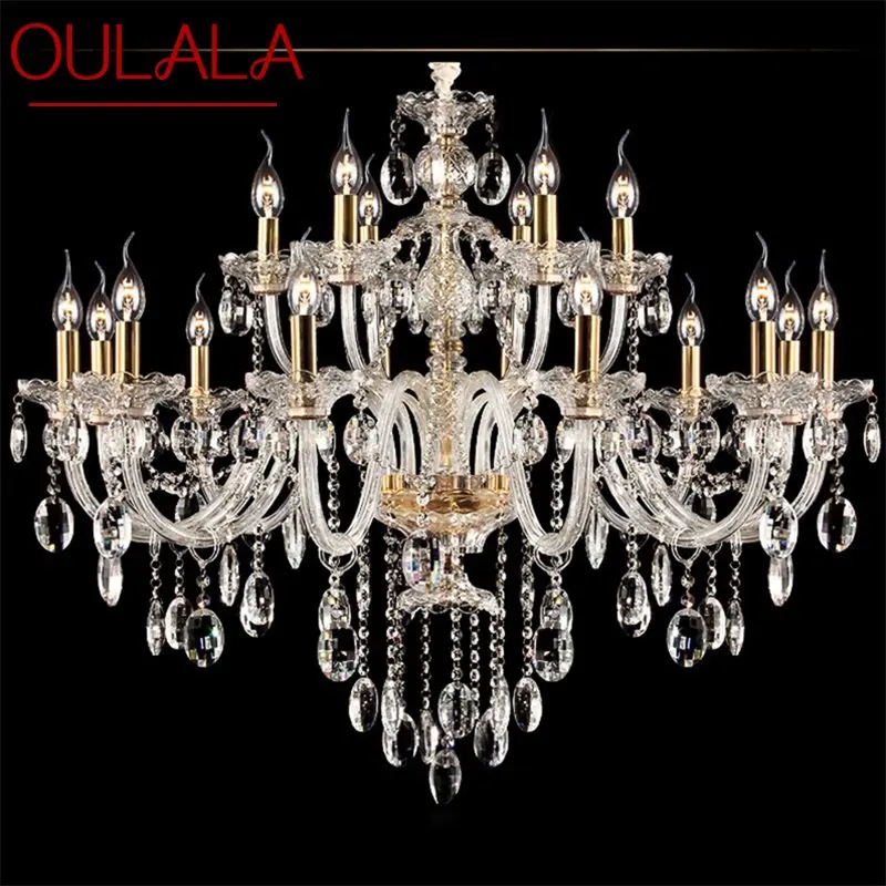 

OULALA Crystal Chandelier Lamp European Style Hanging LED Candle Pendant Light Decorative Fixtures for Home Living Room