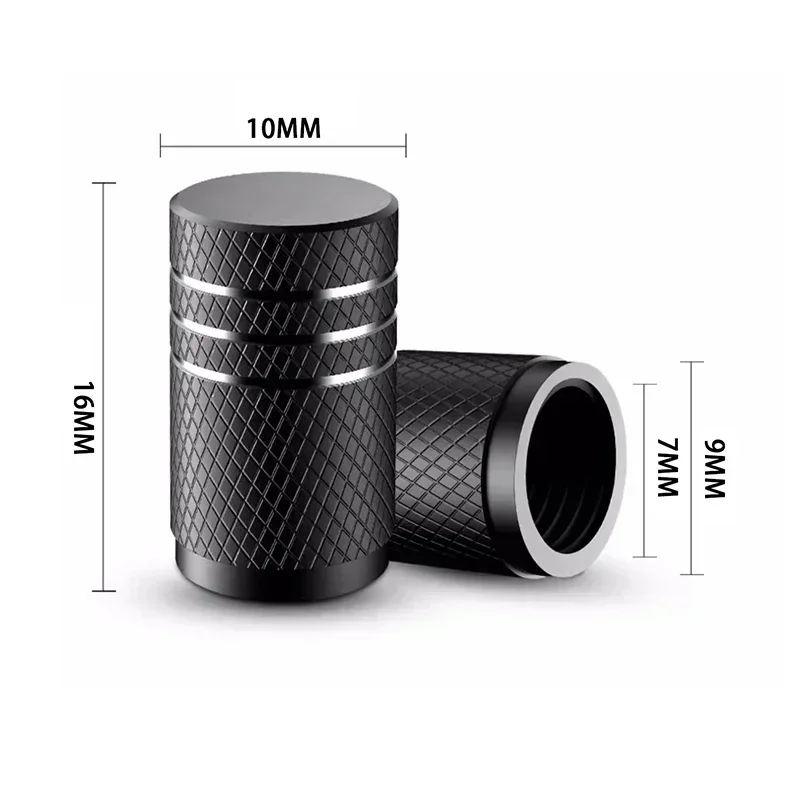Premium Aluminum Alloy Tire Valve Caps - Set of 4