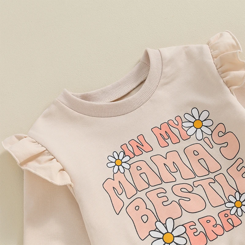 

Toddler Newborn Baby Girl Spring Fall Outfit Clothes Letter Daisy Print Sweatshirt Jumper Elasticated Waist Trouser Set