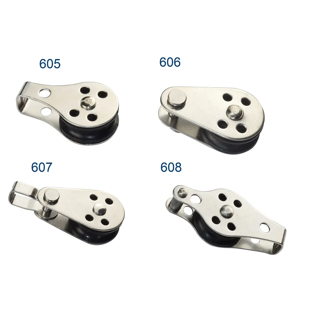 5pcs 316 Stainless Steel Pulley 60mm Wire Rope Crane Pulley Block Hanging Wire Towing Wheel For