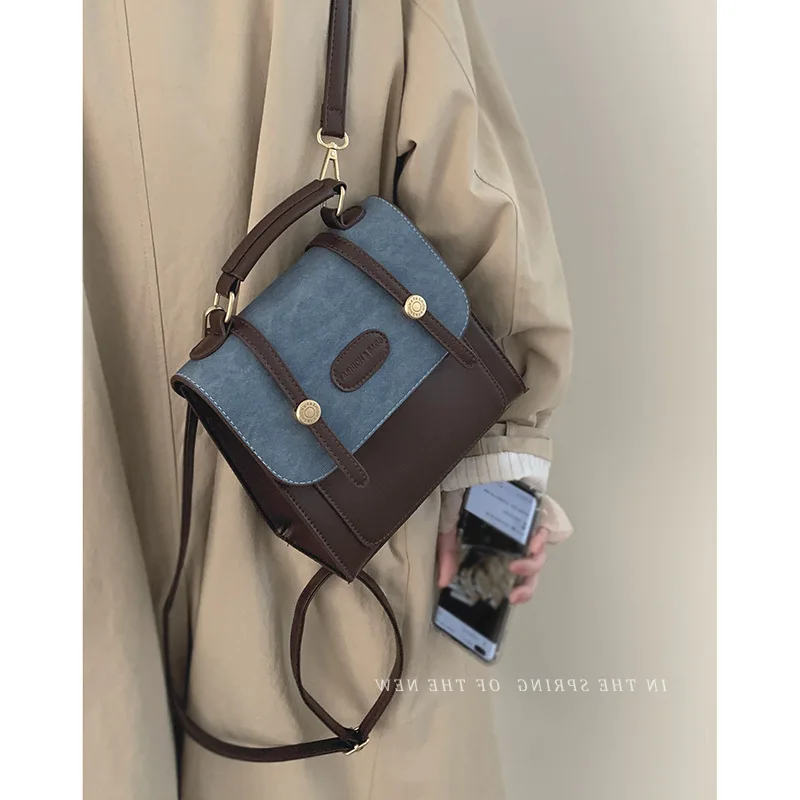 Retro Backpack For Women Winter 2023 New Trend Student Backpack Multi-Functional Schoolbag Portable Travel Bag Free Shipping