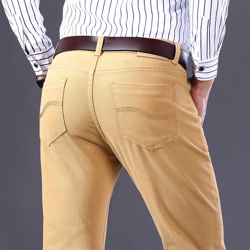 Asstseries Brand New Jeans Men Business Casual Stretch Slim Jeans 5 Color  Classic Trousers Denim Pants Jean Men - Jeans - AliExpress