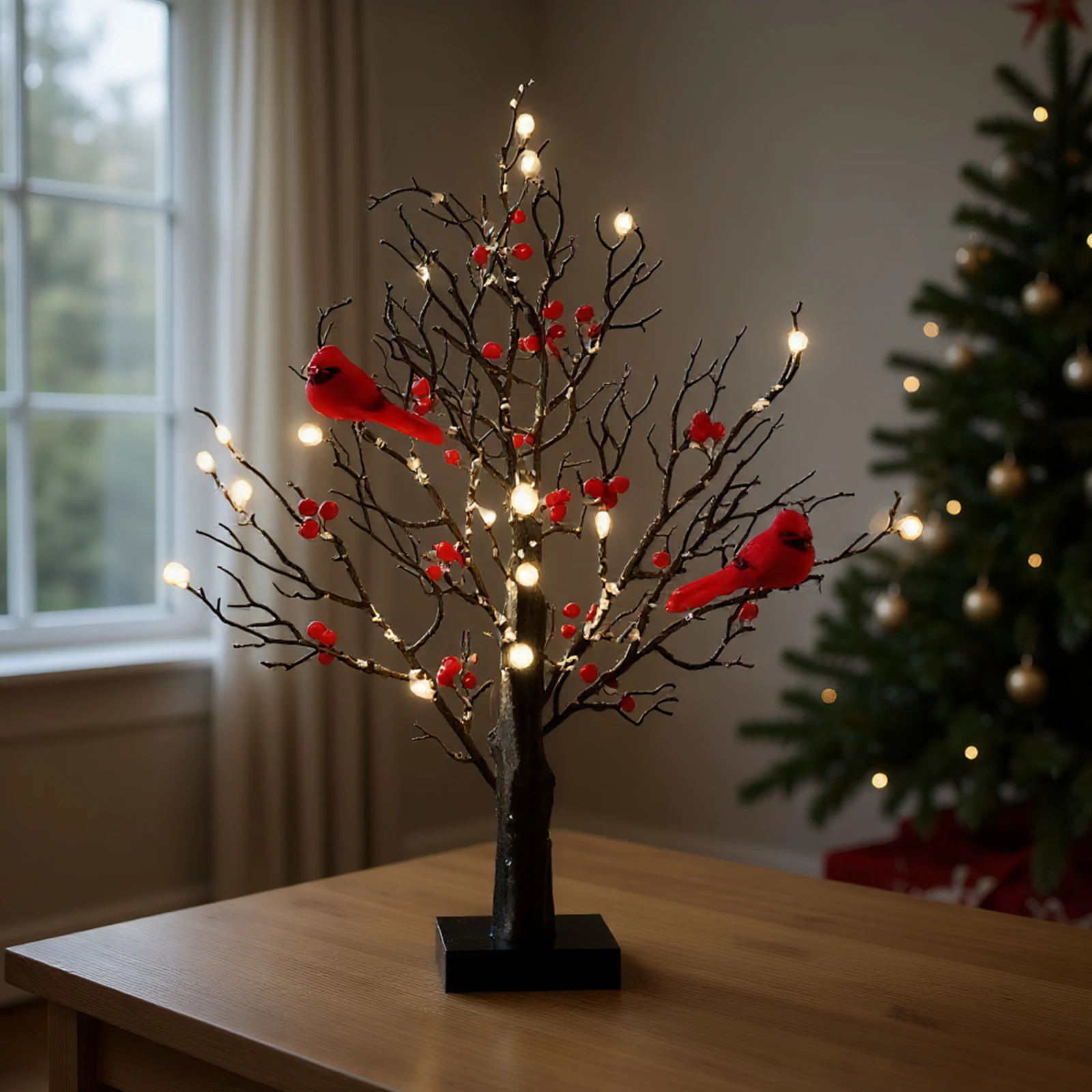 Mini Birch Tree LED Light Table Decoration for Christmas