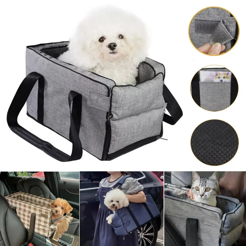 Pet Safety Booster Seat Central Car Seat for Cats Dogs Secure Safety Travel For medium/Small Dog Cat Travel Bag