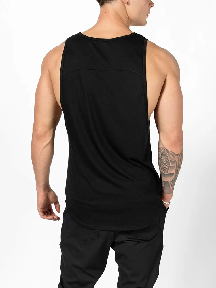 Description Picture 3 of itemGym Fitness Mens Casual Bodybuilding Sleeveless Cotton Loose Tank Tops Summer Cool Moisture Wicking Breathable Splice Clothing