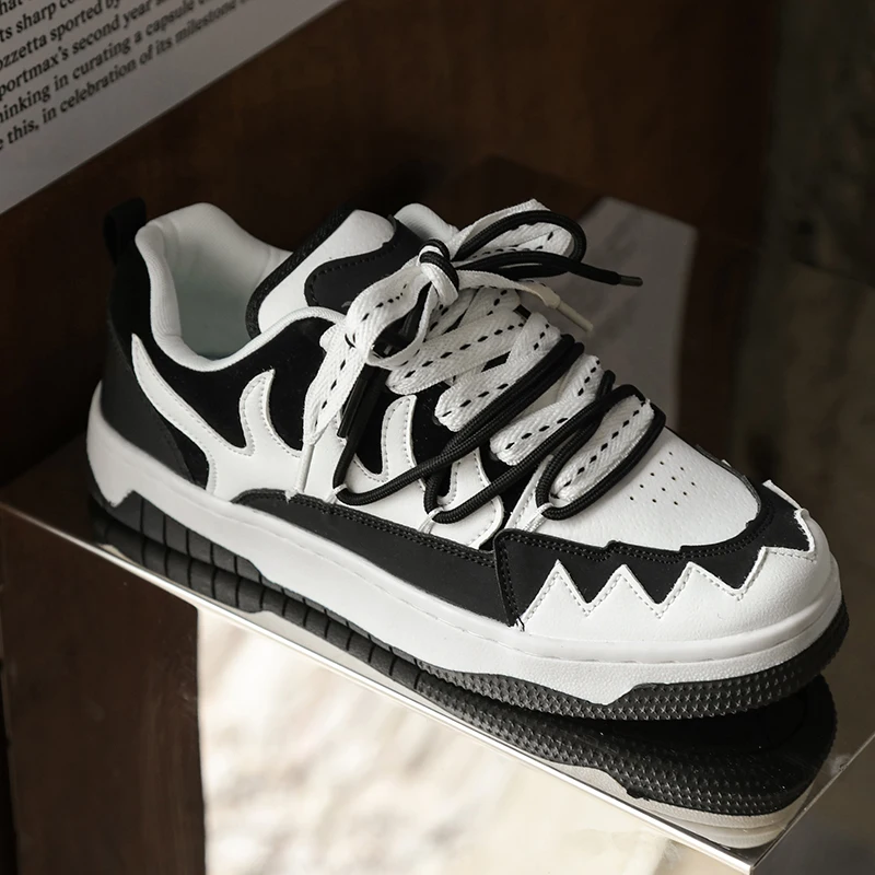 

2023 New Men Sneakers Fashion Mixed Colors Casual Shoes Trend Korean Style Women Platform Shoes Comfortable Skateboarding Shoes