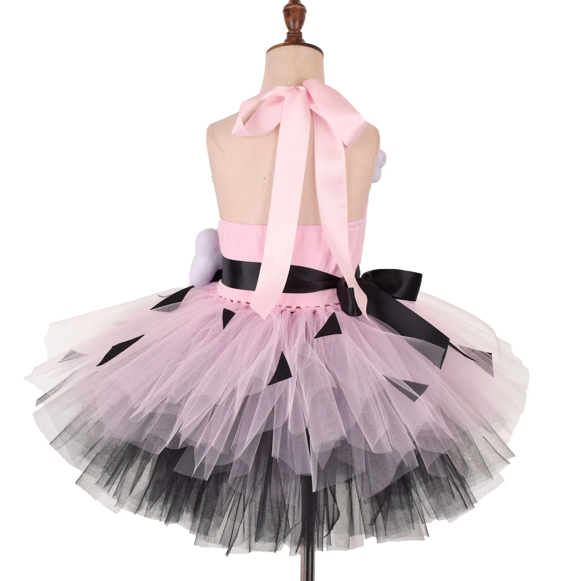 Pink Pebbles Tutu Costume Girls Tutu Dress Kids Halloween Costume Toddler Photo Puntelli Flintstone Costume 1-12Y
