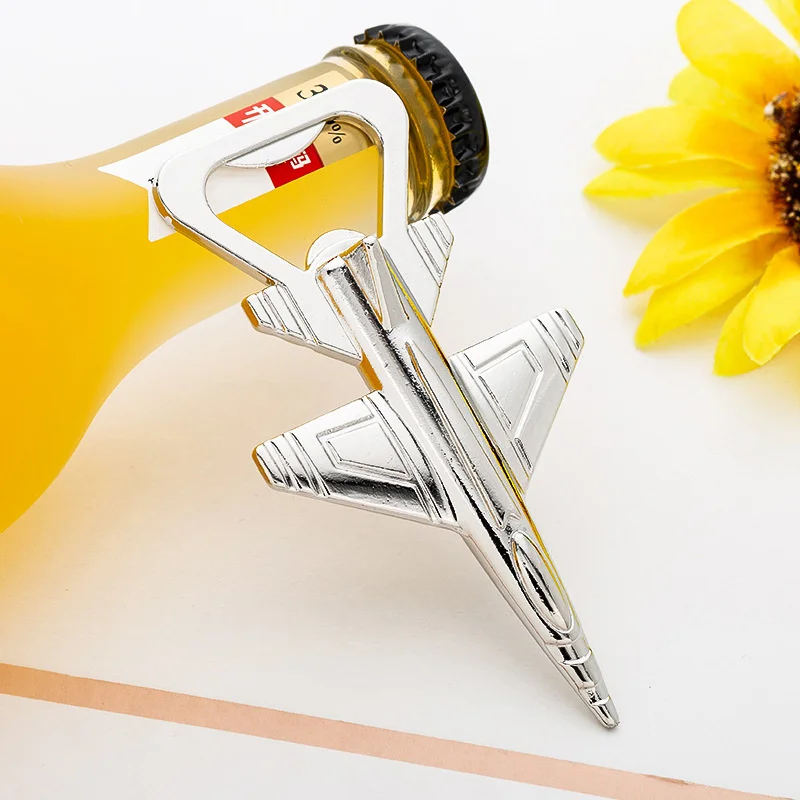 20pcs Wedding Return Gift Wedding Gift Helicopter Bottle Opener Silver Combat Aircraft Beer Opener