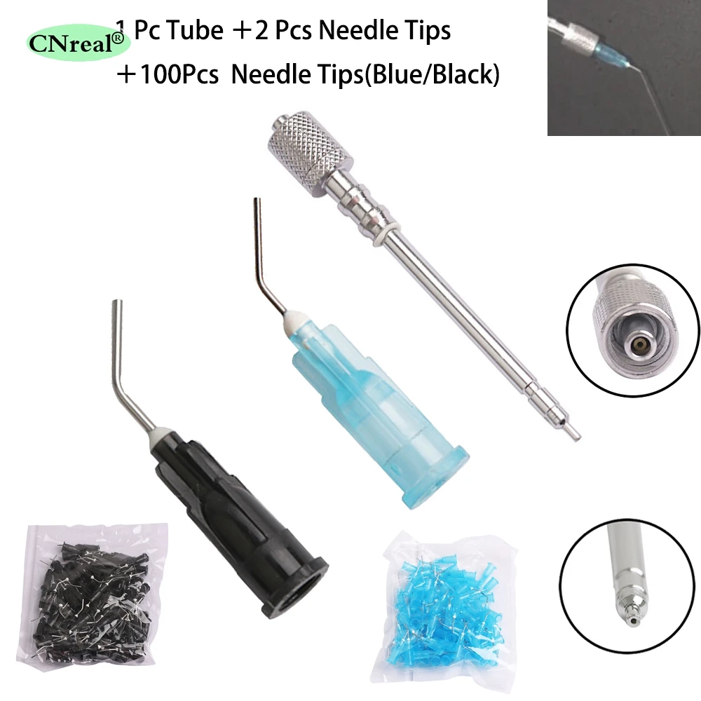 

1 Pc Dental 3 Way Nozzles Tips Tube With 2 Pcs Irrigation Bent Needle Tips 100Pcs Syringe Tips Dentist Teeth Whitening Tools