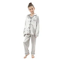 Adolescent vêtements de détente enfants maison vêtements enfants pyjamas ensemble filles soie satin pijama garçons vêtements de nuit bébé chemises de nuit pour 3-13Y 6