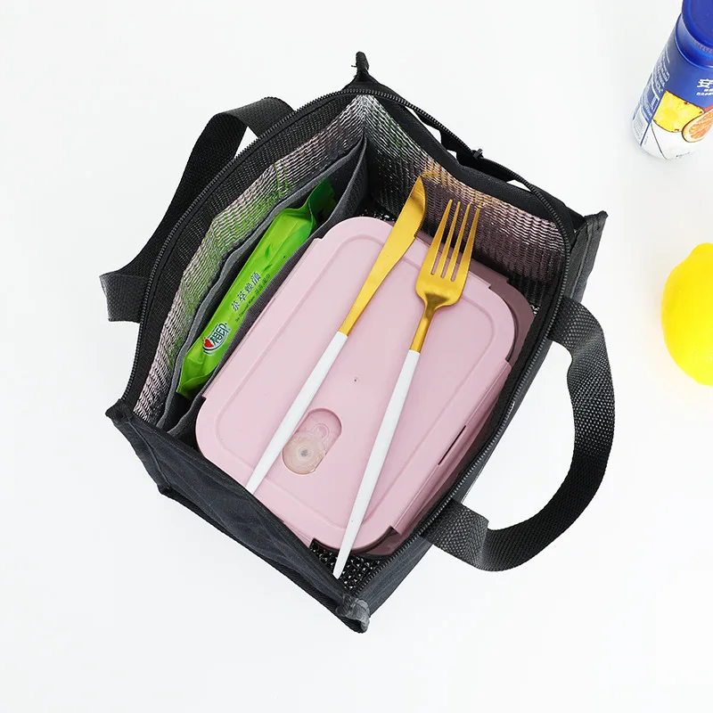 Oxford Cloth Solid Color Large Insulated Student Lunch Bag Waterproof Oil  Proof Aluminum Foil Handbag Ice Bag Organizer for Food - AliExpress