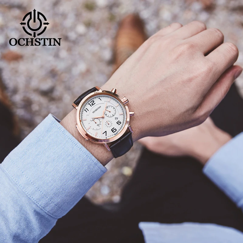 OCHSTIN2024 new creative nylon series personalized atmosphere men's quartz watches multi-function quartz movement watches