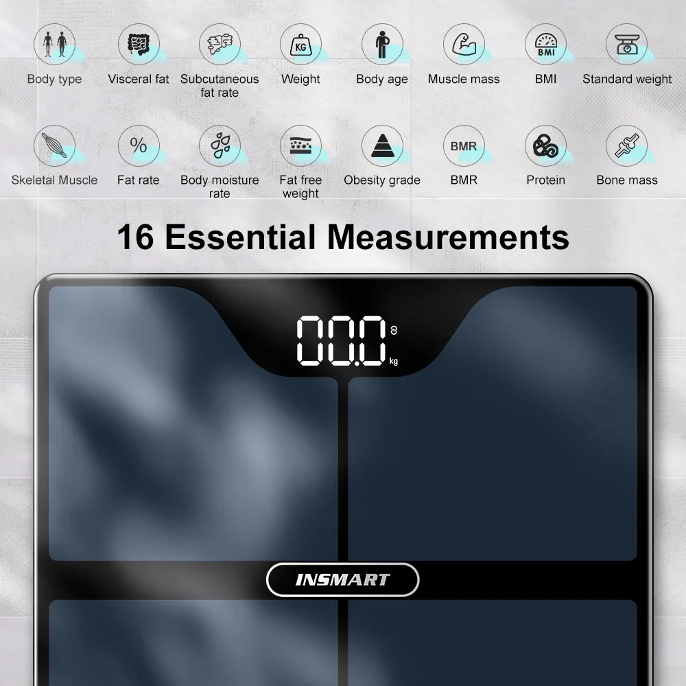 INSMART Digital Weight Scale Person Body Balance Adult 180kg Smart Body Fat Professional Scales Bioimpedance Scale