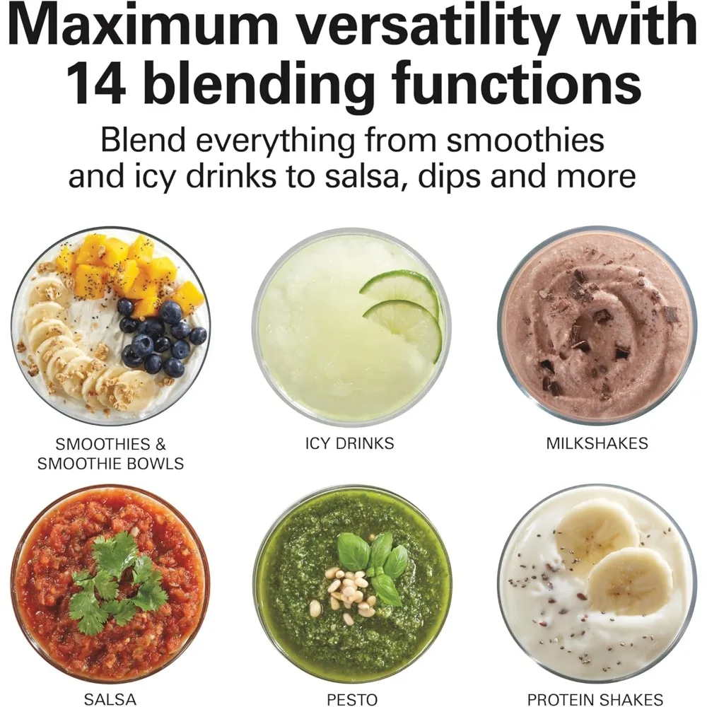 Wave Crusher Blender For Smoothies With 40 Oz Glass Jar and 14 Functions, Ice Sabre Blades & 700 Watts for Consistently