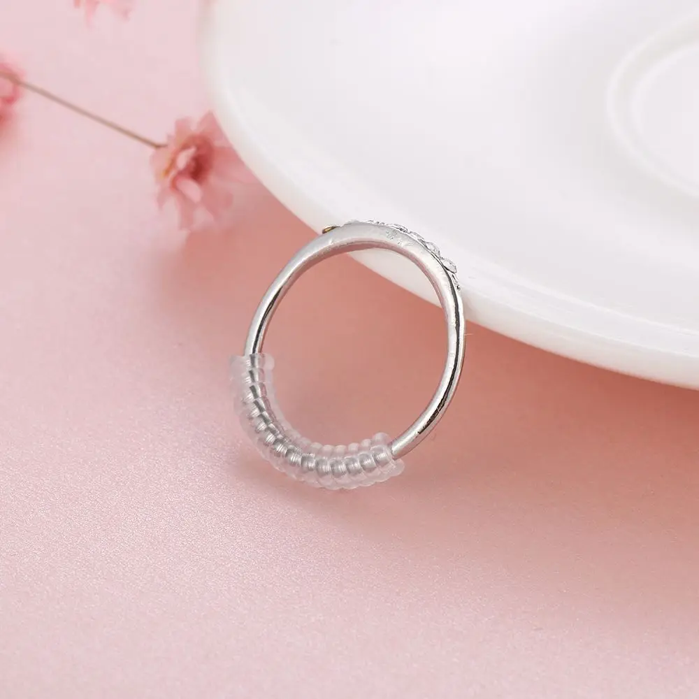 

1 / 5 Pcs Transparent Invisible Spiral Based Ring Size Adjuster Shell Hard Guard Tightener Reducer Resizing Tools Jewelry Part