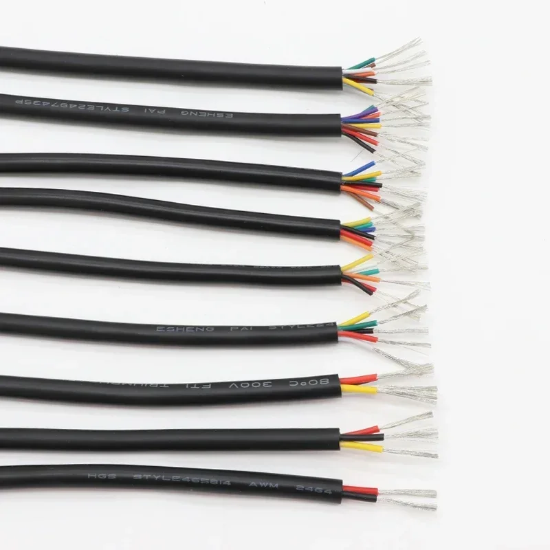 2/5/10M 28 26 24 22 20 18 16 AWG UL2464 Sheathed Wire Cable Copper Signal Cable 2 3 4 5 6 7 8 10 Soft Electronic Audio Wire copper wire
