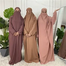 

Ramadan Nida Batwing One Piece Prayer Dress Muslim Hijab Abaya Dubai Jilbab Kaftan Robe Long Khimar Islam Clothes Djellaba Femme