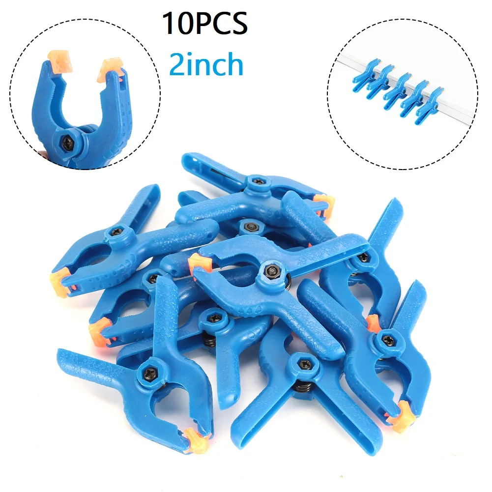 10Pcs 2 Inch Spring Clamps Woodworking Tools Plastic Nylon Grip Cramps Jaw Opening Photographic A Clip Photo Spring Clip