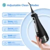 SEJOY Water Flosser Irrigator Dental Teeth Whitening strips Portable 230ML Tank 5 Modes 5 Jet Tips 2
