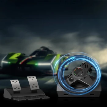 HS-GT001 270 °   Volante da Corsa per Videogiochi con Pedali e Controller a Vibrazione per Switch/Xbox/PC