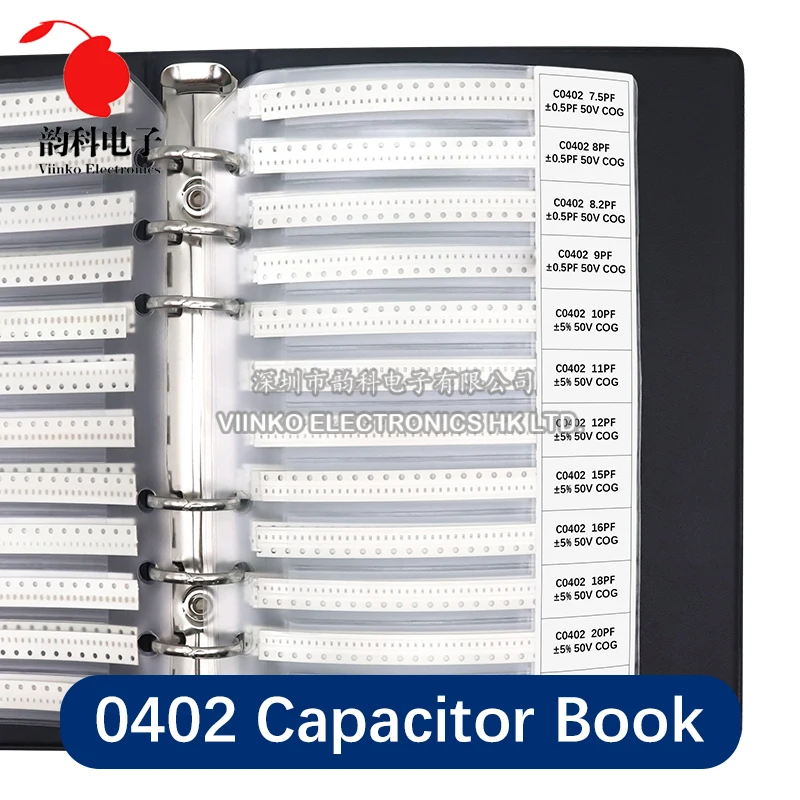 2500 Piece 0201 SMD Capacitor Sample Kit - 50 Values X 50 Pieces Combo Book For Electronics