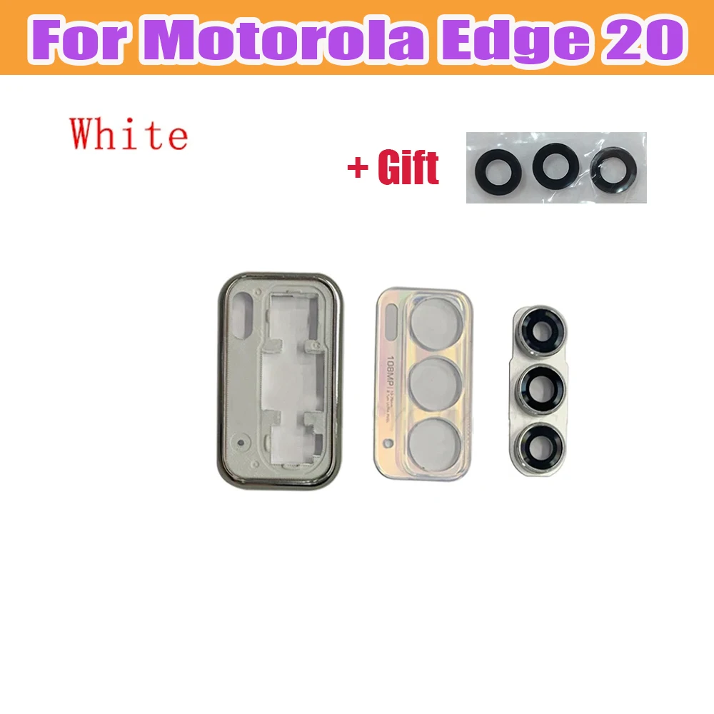 Motorola XT2143-1 교체 부품 용 접착 스티커로 Motorola Edge 20 교체 용 Ori 후면 카메라 유리 렌즈