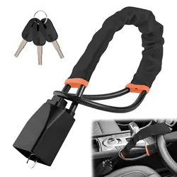 Universal Car Steering Wheel Lock - Anti - Theft Durable Security Cable (Black)