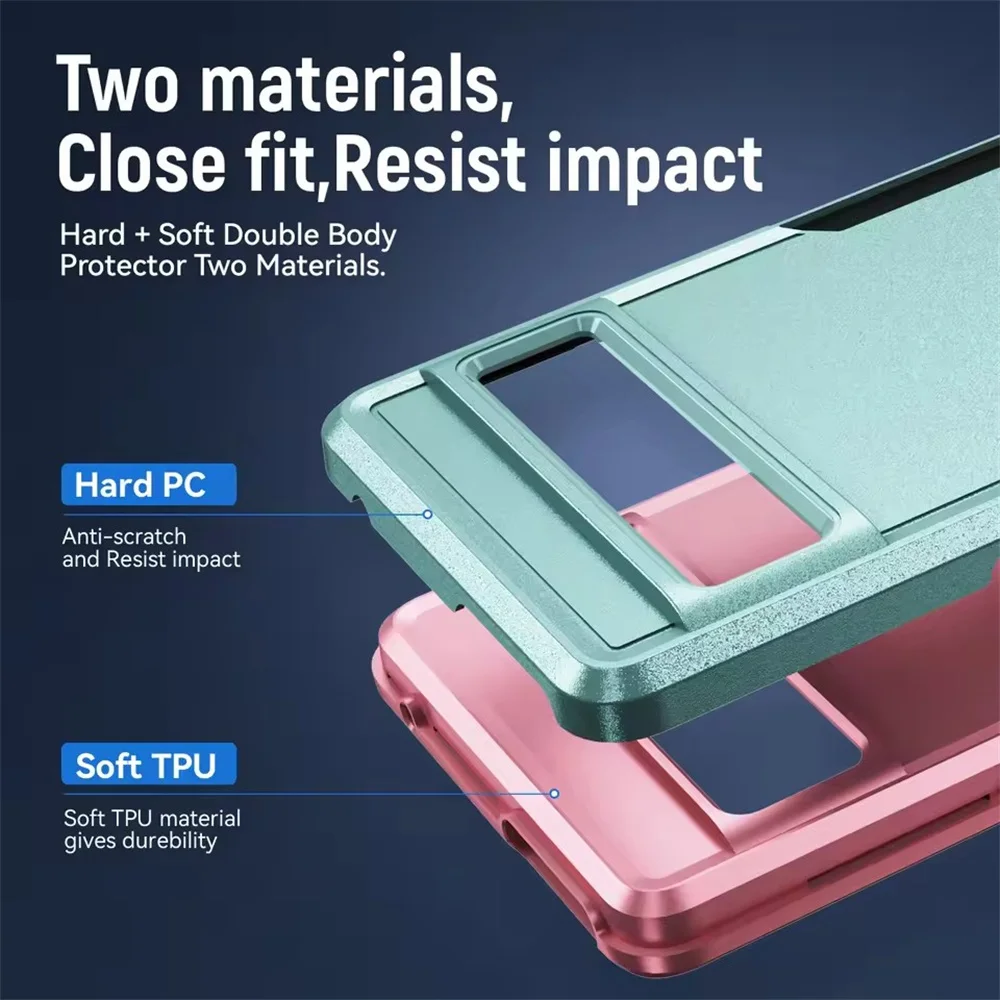 Rugged Military Heavy-Duty Magnetic Ring Stand Phone Case - Shockproof Matte Defender Cover