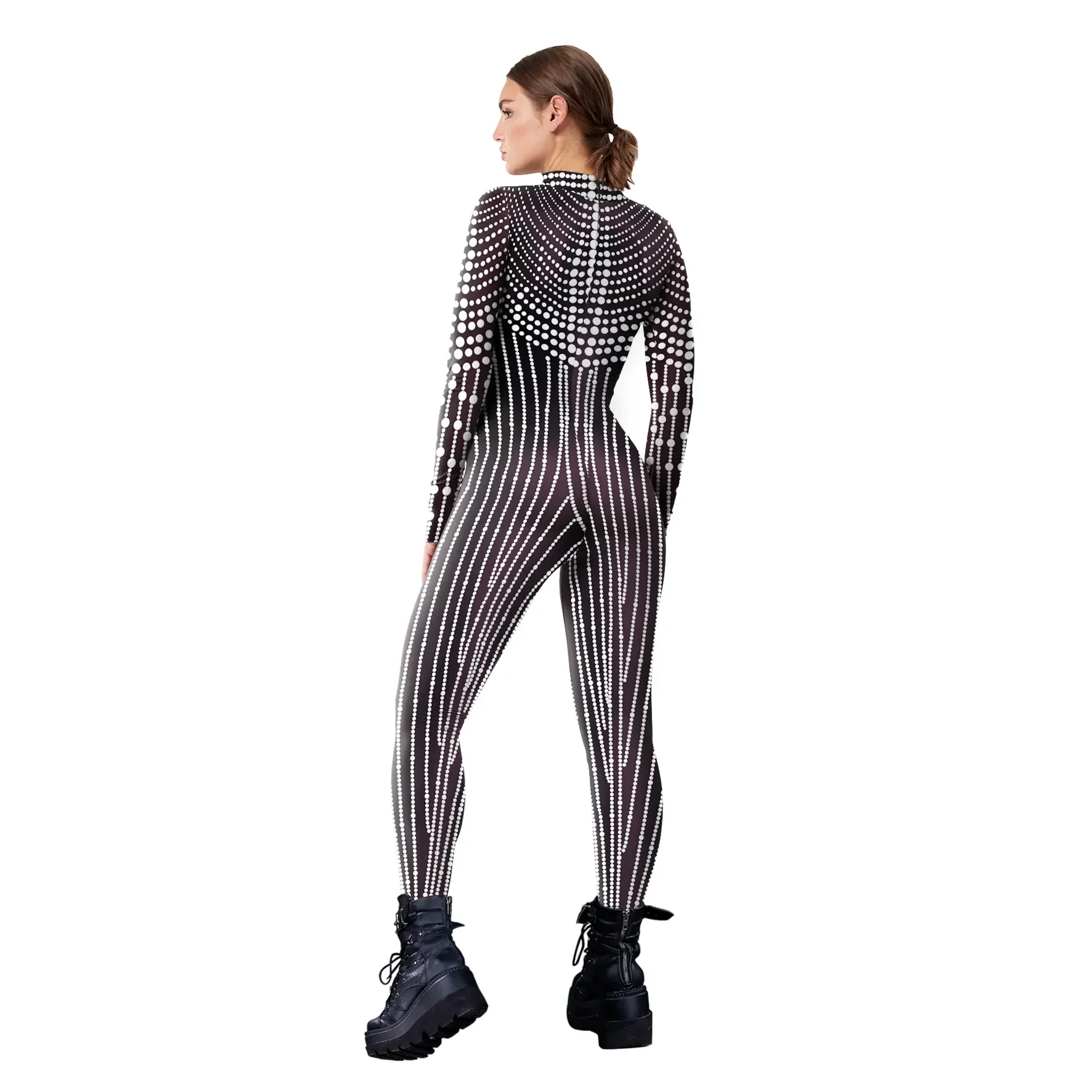[You're My Secret] Lace Sequins Pattern 3D Printed Slim Bodysuit Skinny Carnival Cosplay Costumes Fancy Outfit Catsuit mujer cosplay costume