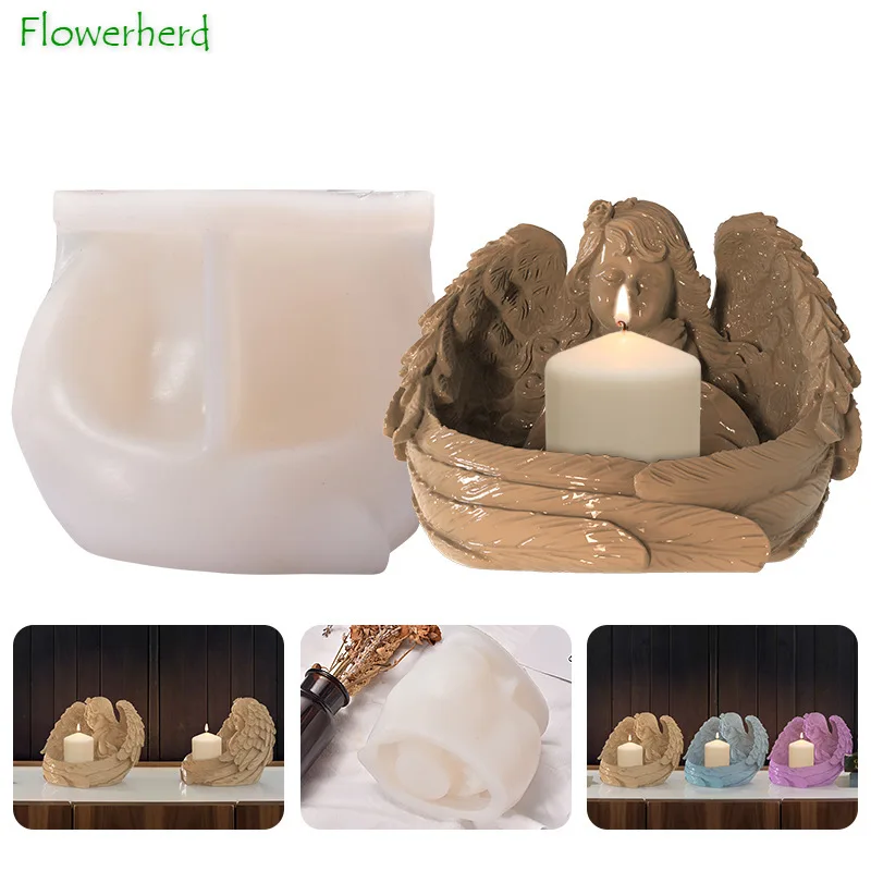 DIY Handmade Aromatherapy Angel Candle Holder Silicone Mold Church
