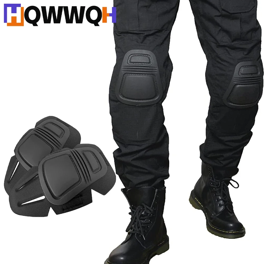 Military Tactical Knee & Elbow Pad Protective 4Pcs/Set Collision Avoidance Protector Gear for Outdoor Sports Safety Guard Gear