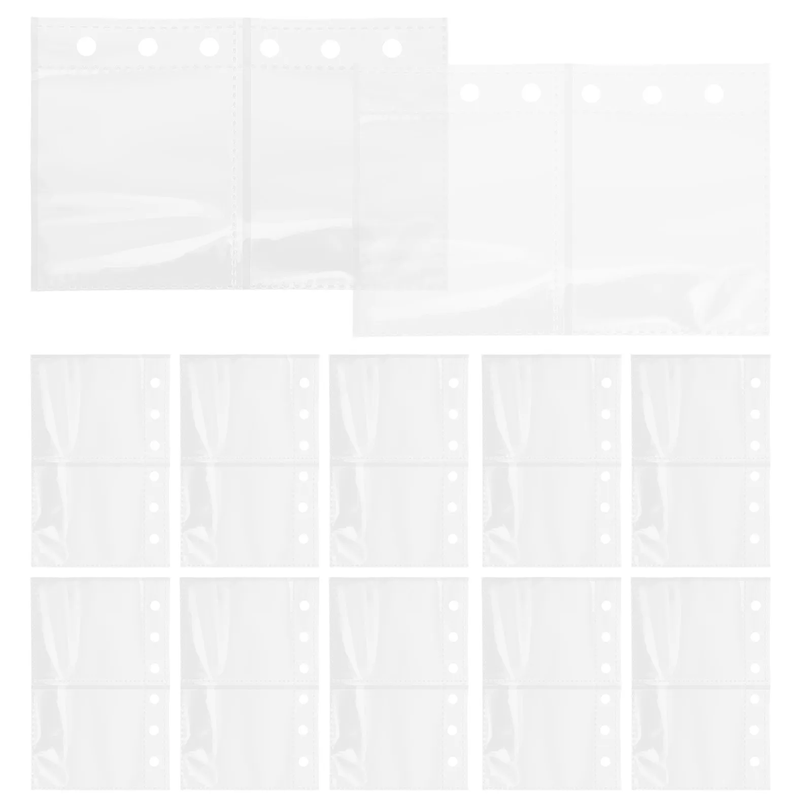 50Pcs 스크랩북 내부 페이지 투명 바인더 시트 카드 슬리브 사진 앨범 페이지 투명 카드 프로텍터 데스크탑 파일 폴더