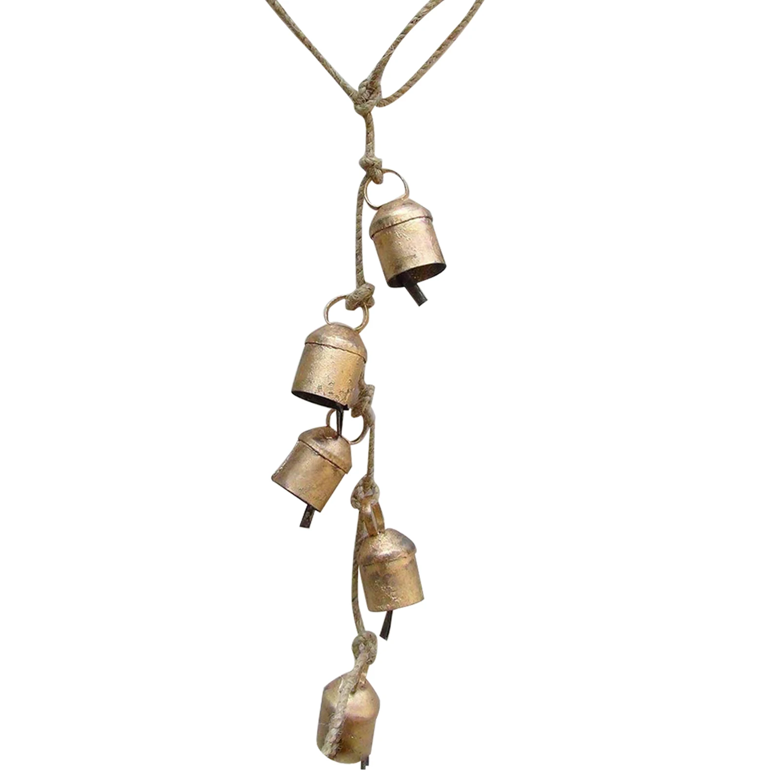 

Jingle Long Hanging Bell Garden Harmony Wall Decorative Gifts Home Crafts Wind Chimes Lucky Cow Rustic Vintage Rope