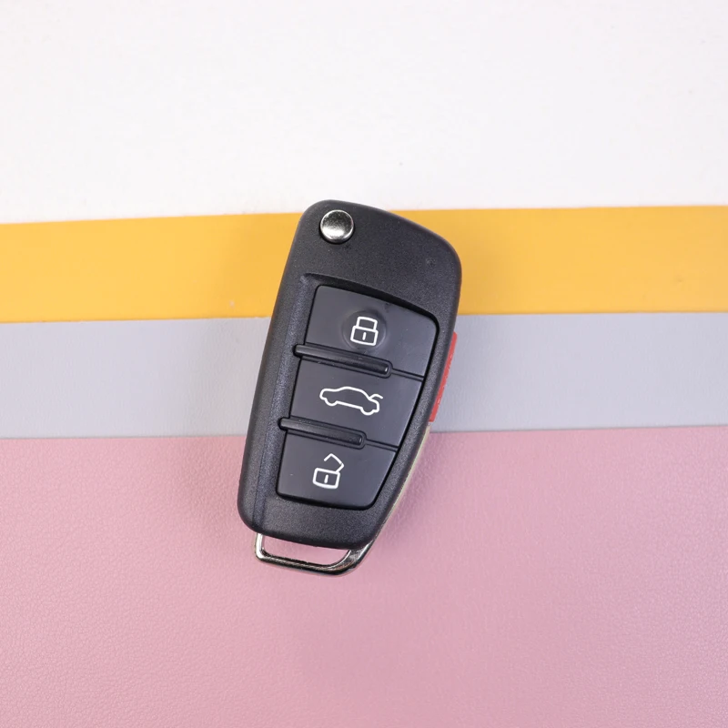 สำหรับ Audi  3 4 ปุ่ม  ตัวเรือนกุญแจรีโมทรถยนต์ TT A2 A8 A6 A6L A4S5 C5 C6 B6 A4L A5 Q5 S RS Q7 B7 Q3 A3  กล่องใส่กุญแจ