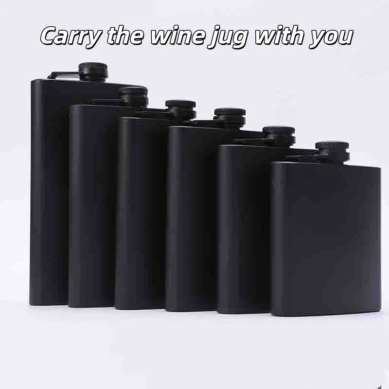 6/7/8/9/10/12온스 휴대용 304 스테인리스 플라곤 블랙 위스키 보드카 와인 포..