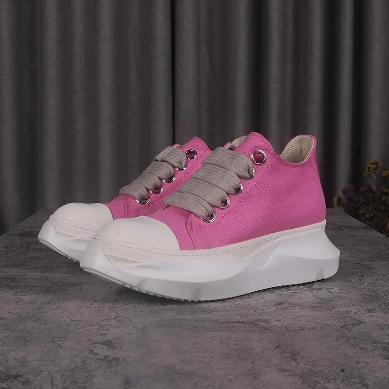 

High Street Brand Rick Women's Lace-up Boots Pink Women Shoes Casual Canvas Thick Sole Sneaker