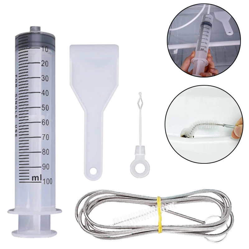 Refrigerator Drain Cleaner 5Pcs/Set Drain Hole Clog Remover Dredge Cleaning Tools Fridge Hole Brush Water Outlet for Household