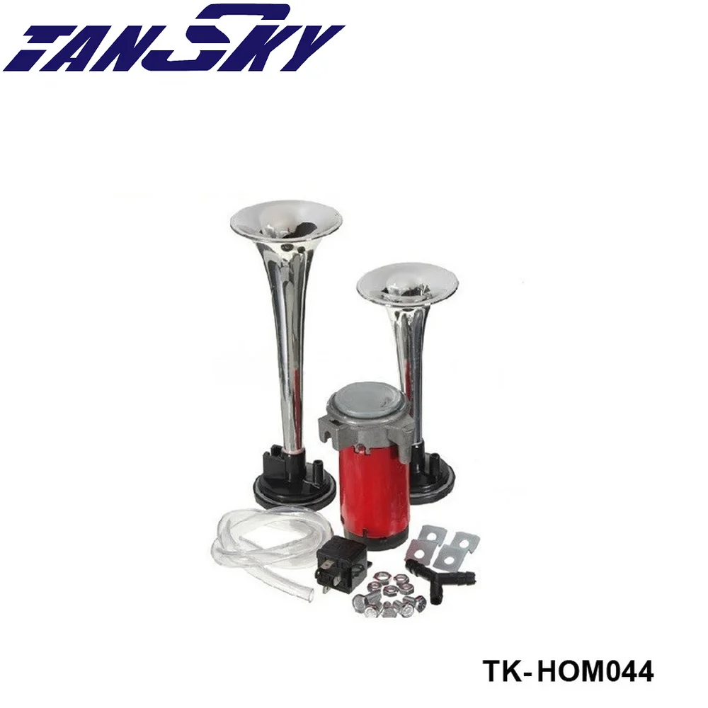 12V 135db Twin Trumpet Air Horn Compressor Set Kit Car Boat Truck For Ford Mustang 05-10 V8