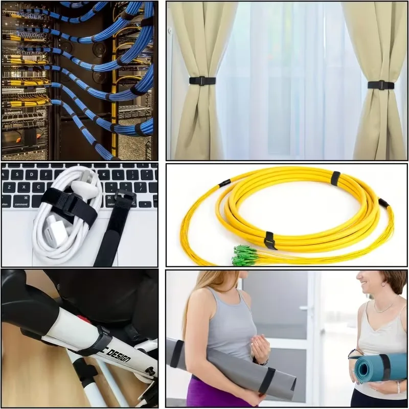 Versatile Self-Adhesive Hook and Loop Straps for Cable Management and Home Organization
