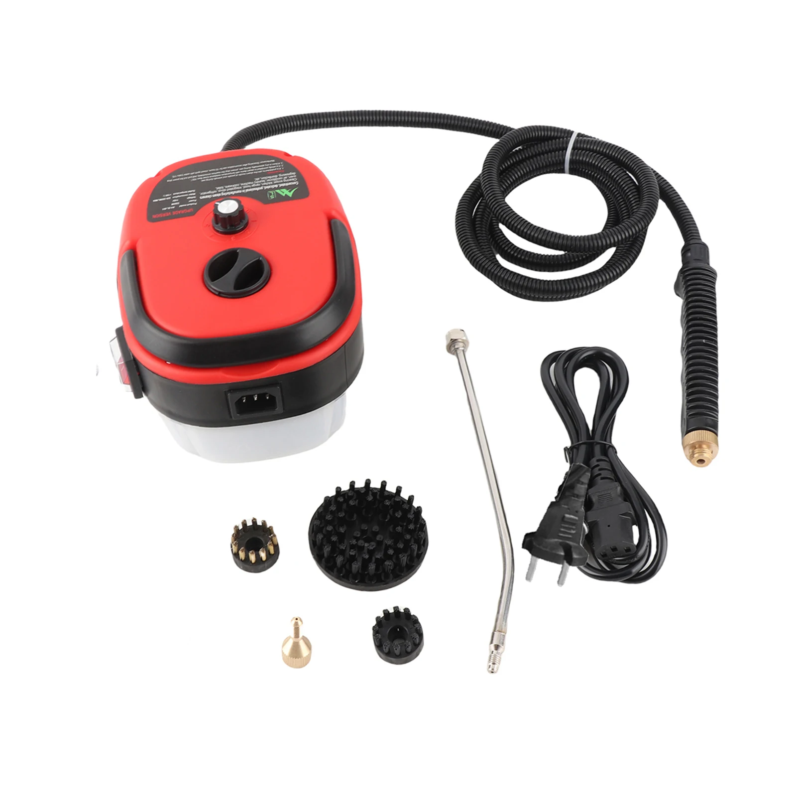 Accessori per pulitore a vapore esposti ordinatamente