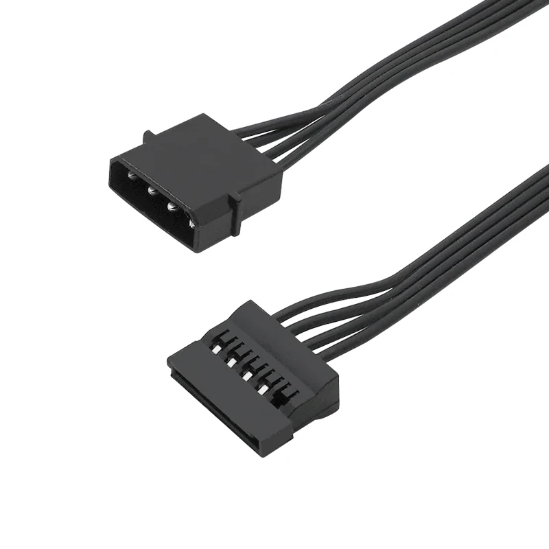 Molex ide 1 a 1 2,4 pinos macho a 15 pinos fêmea sata conversor de energia cabo adaptador disco rígido hdd ssd cabo extensão de energia 22cm