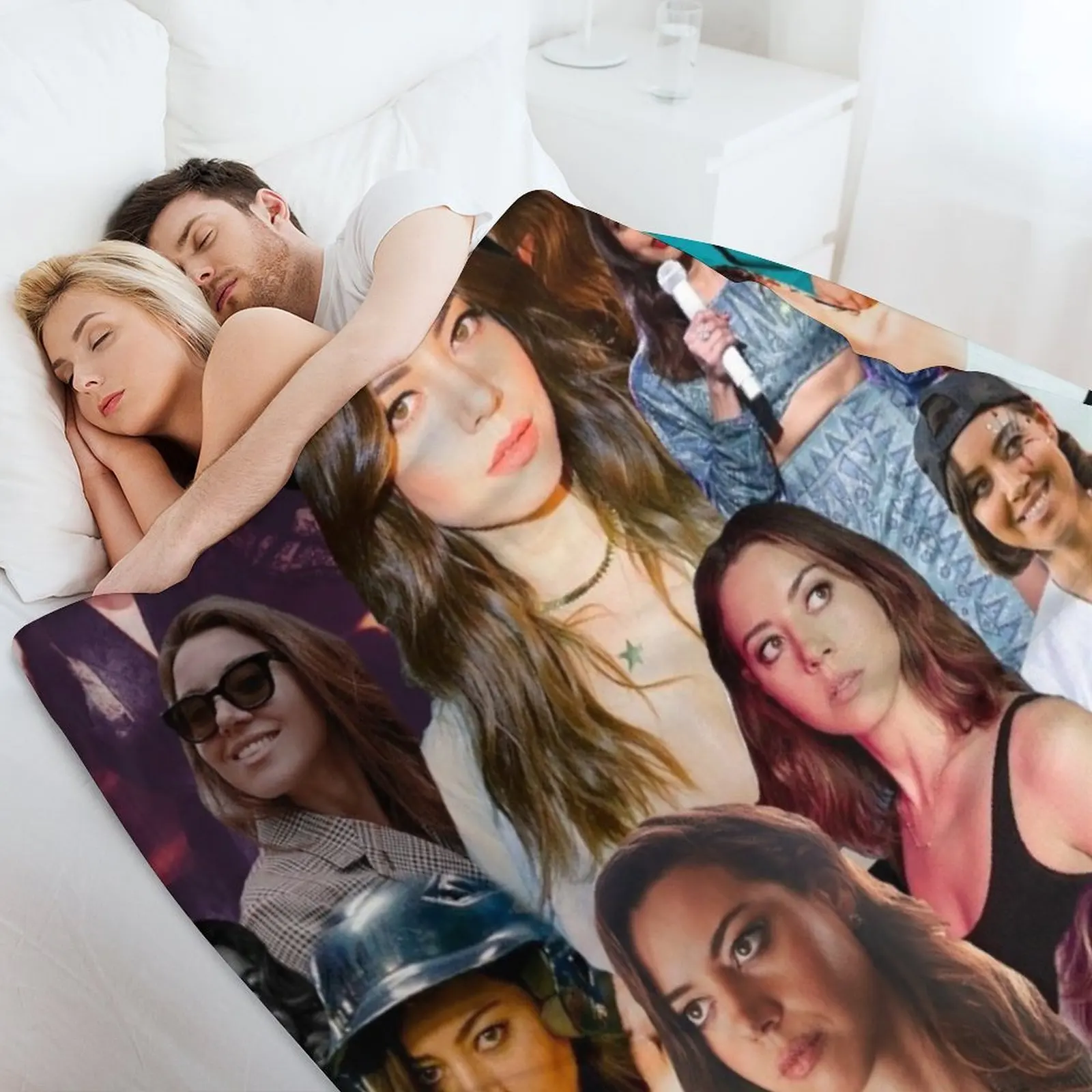 Aubrey Plaza collage Throw Blanket Sofas Sleeping Bag Kid'S Blankets 4