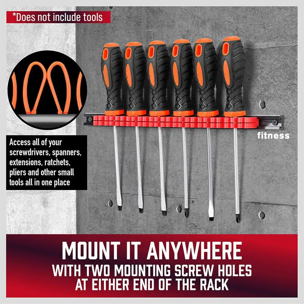 

1Pcs Plastic Wrench Screwdriver Organizer Rail Rack ABS Storage Wall Workshops Hanger Garage Tool Hardware Mount Display Ho W4I2