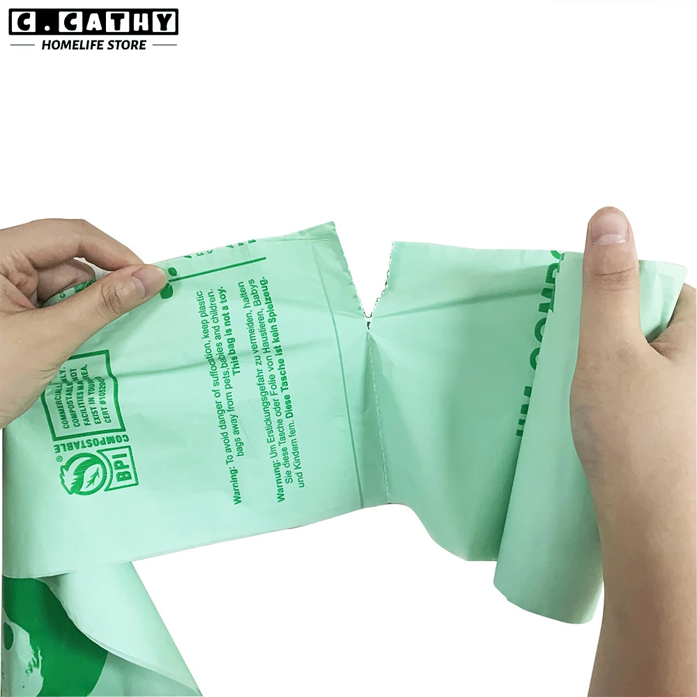 50pcs Biodegradable Garbage Bag Corn Starch Compostable Recycling Pet Poop Kitchen Household Degradable Trash Bag 3
