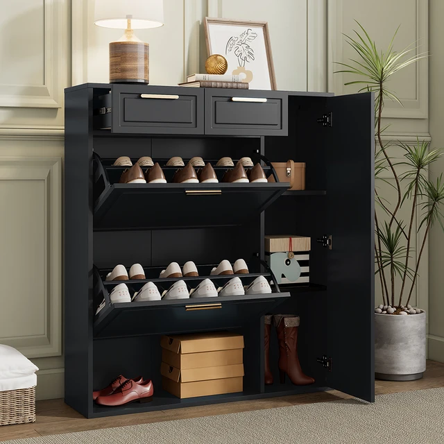 KOMHTOM Modern shoe cabinet with adjustable shelves